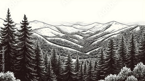 Panoramic illustration of a...