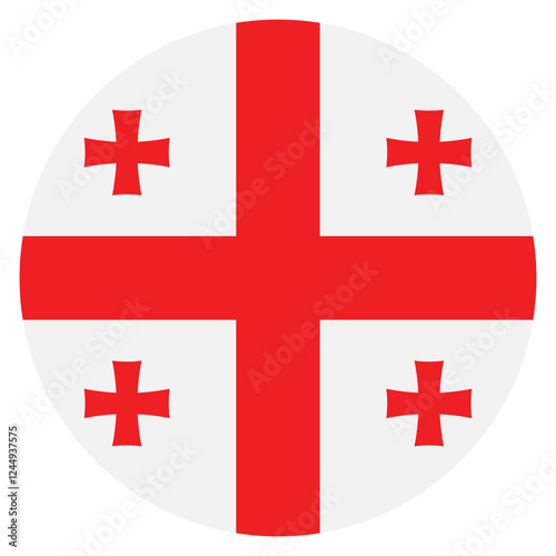 Georgia flag. Georgia circle flag logo icon computer vector illustration design