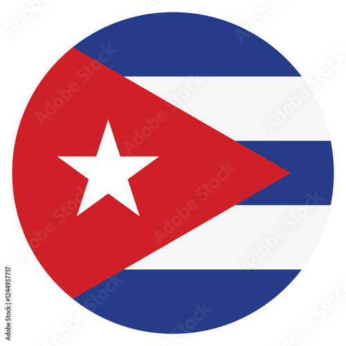 Cuba flag. Cuba circle flag logo icon computer vector illustration design