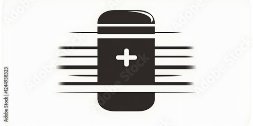 Black Capsule with White Pl...