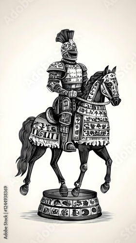 Ornate Knight on Horseback:...
