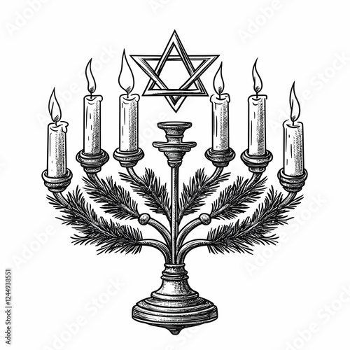 Vintage Six-Branched Candel...