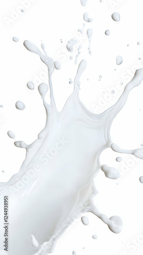 White liquid splashing dyna...