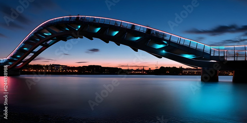 Illuminated pedestrian brid...