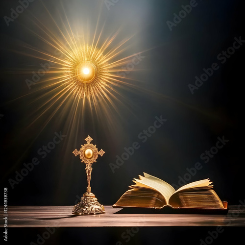 Golden Monstrance, Cross, a...