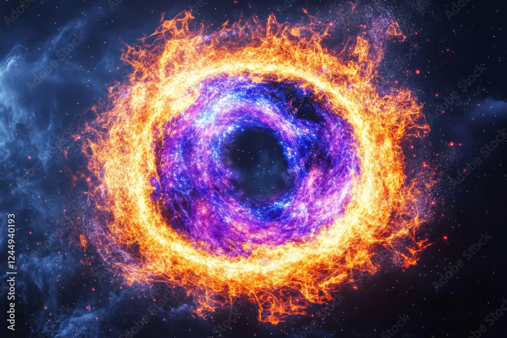 Obraz premium fiery cosmic vortex swirls in deep space