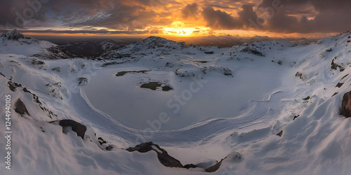 Frozen Glacial Lake Reflect...