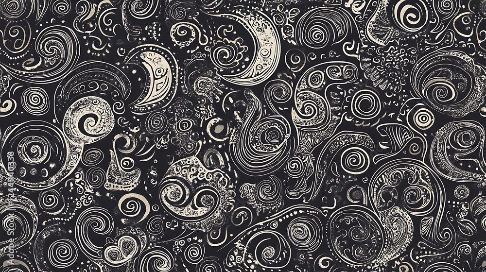 Swirling paisley pattern background design Swirling paisley pattern background design