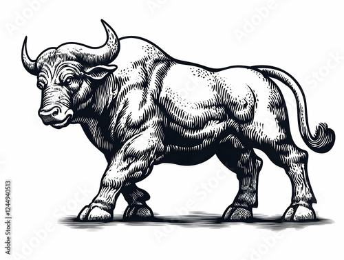 Powerful Bull Illustration ...