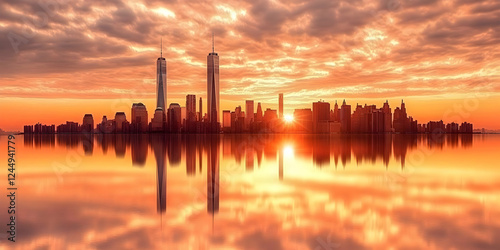 Cityscape Reflects in Calm ...