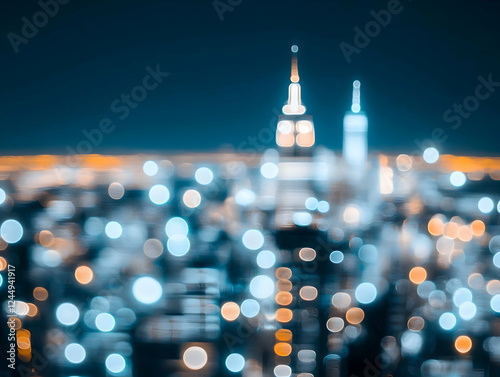 Blurred Cityscape Lights at...