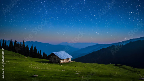 Solitary Cabin Nestled in a...