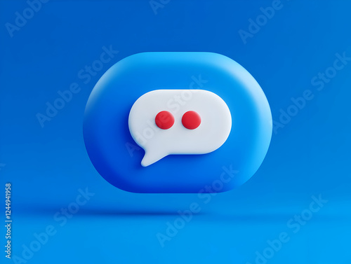 3D White Speech Bubble with...