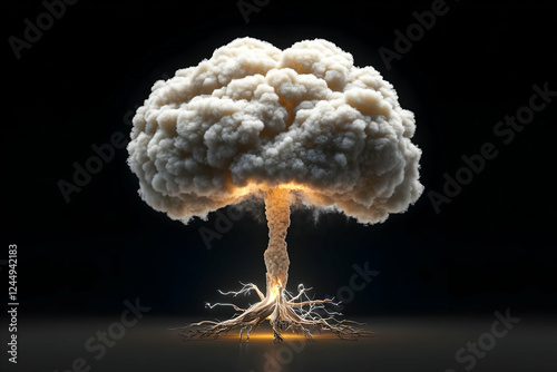 A mushroom cloud explosion ...