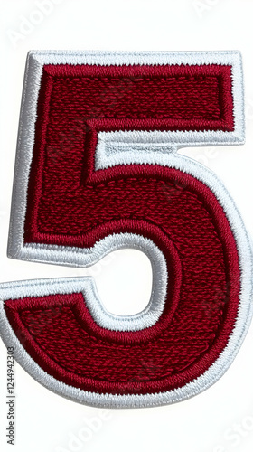 Embroidered Number Five Pat...
