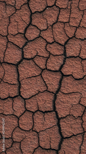 Cracked dry earth forms a t...