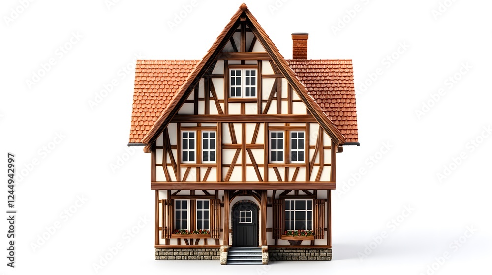 Fototapeta premium Luxury Toy House Isolated In White Background