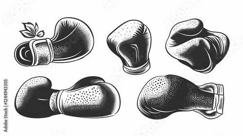 Six Vintage Boxing Gloves I...