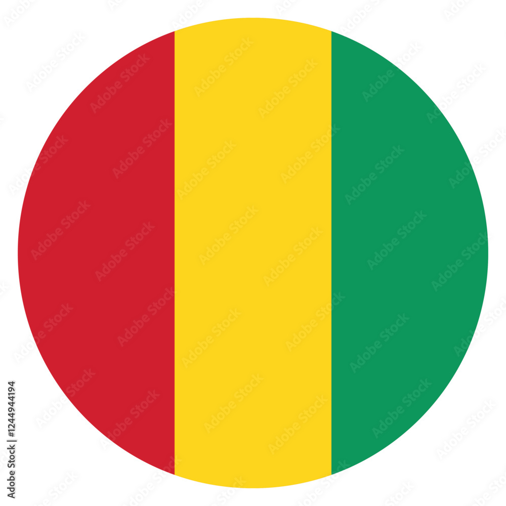 Fototapeta premium Guinea flag. Guinea circle flag logo icon computer vector illustration design