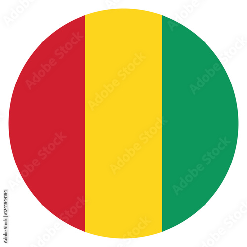 Guinea flag. Guinea circle flag logo icon computer vector illustration design