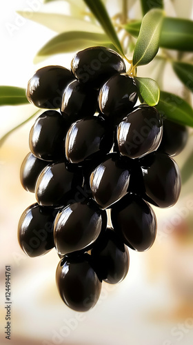Glossy Black Olives Cluster...