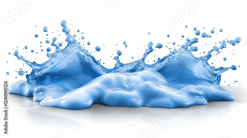 Blue liquid splashing and m...