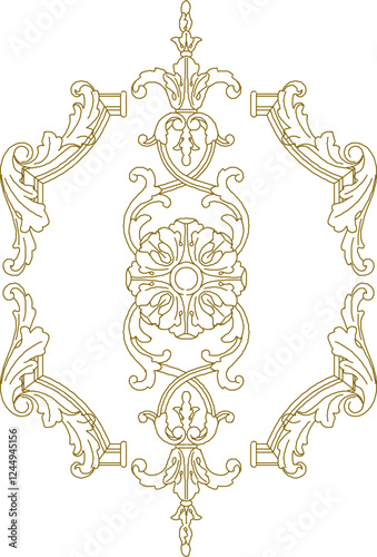 vector illustration sketch design ornament decoration pattern carving for classic ethnic vintage traditional home interior 