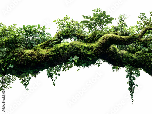 Moss-Covered Branch with Lu...