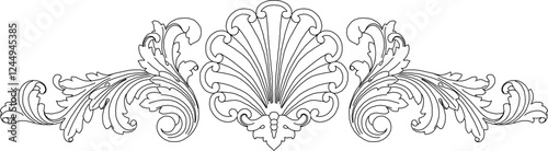 vector illustration sketch design ornament decoration pattern carving for interior classic ethnic vintage traditional 