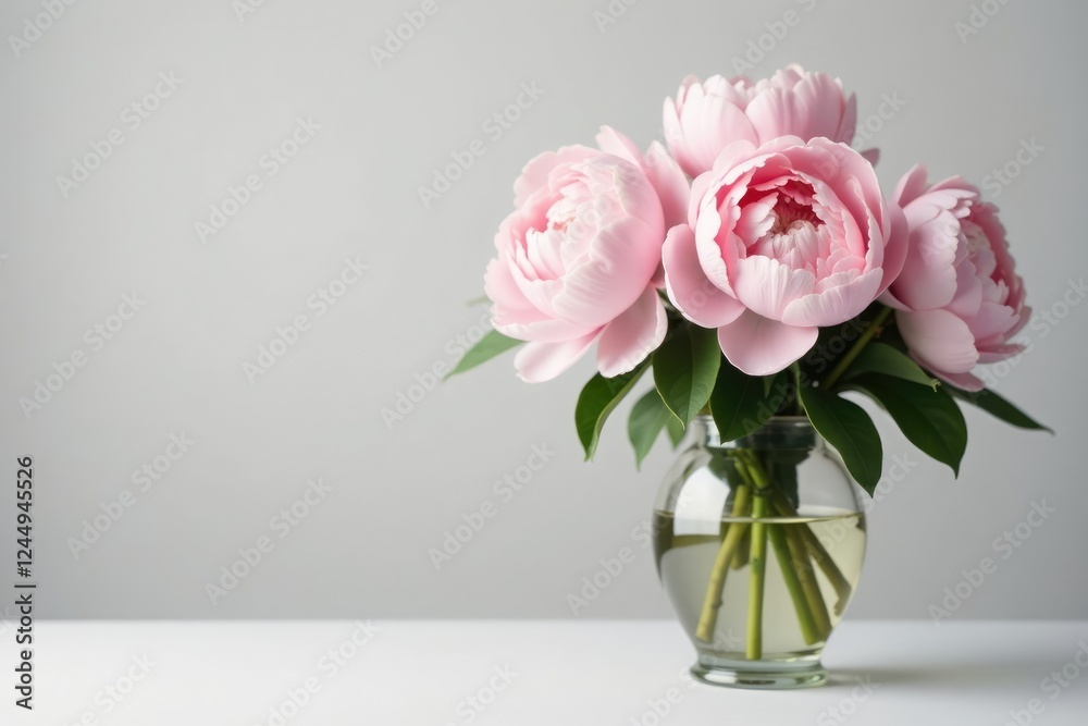 Pale pink peonies in a elegant mercury glass vase, blooms, modern, peonies Pale pink peonies in a elegant mercury glass vase, blooms, modern, peonies