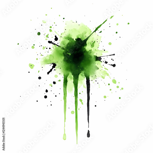 Abstract Green and Black Wa...