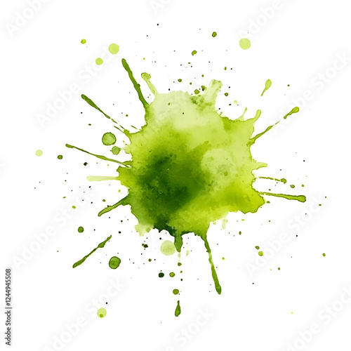 Vibrant Green Watercolor Sp...