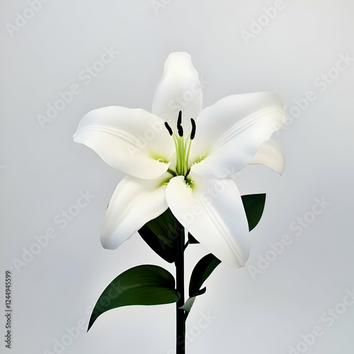 Elegant White Lily Blossom ...