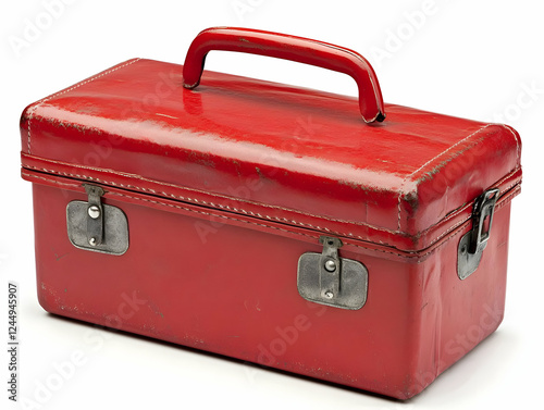 Vintage Red Metal Toolbox S...