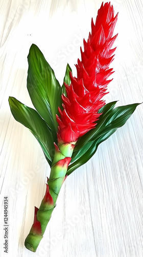 Red Ginger Flower Blooms Vi...