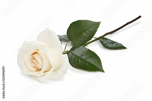 A Single White Rose Lies Gr...