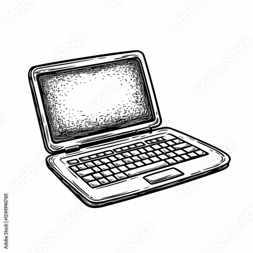 Open Laptop with Blank Scre...