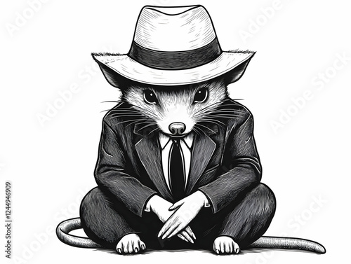 Stylish Rat in Suit and Fed...