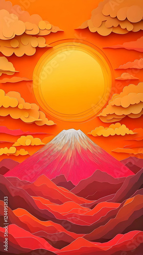 Paper Cutout Mountain Lands...