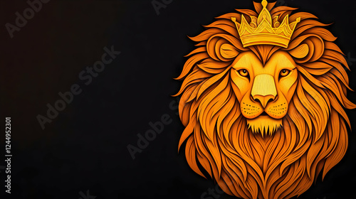 Majestic Lion with Crown: R...