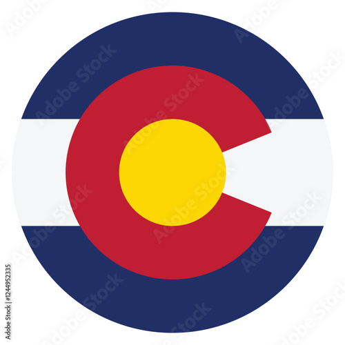 Colorado flag. Colorado circle flag logo icon computer vector illustration design