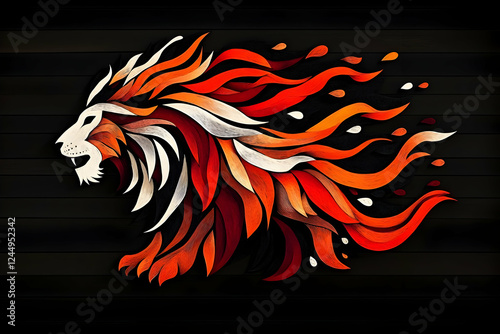 Stylized Lion Illustration ...