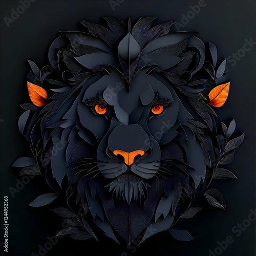 Majestic Black Lion Paper C...