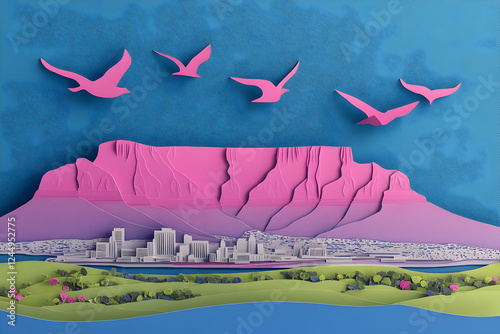 Vibrant Paper Cutout Citysc...