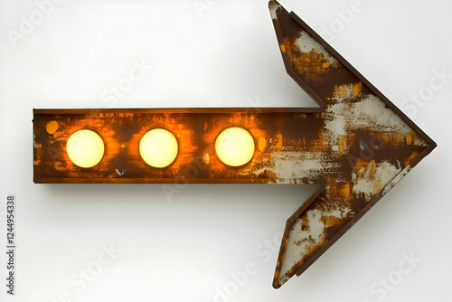 Illuminated Rusty Metal Arr...