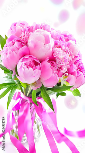 Pink Peonies Bouquet Stands...