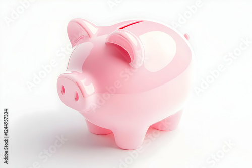 A Glossy Pink Piggy Bank Si...