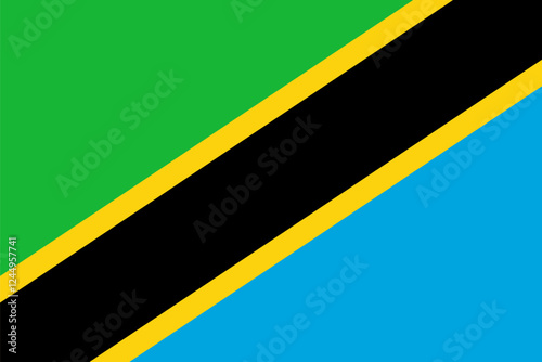 Flag of Tanzania, United Republic of Tanzania banner.
