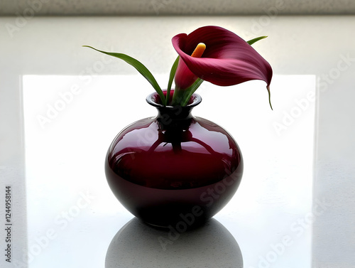 Elegant Dark Red Vase Holds...