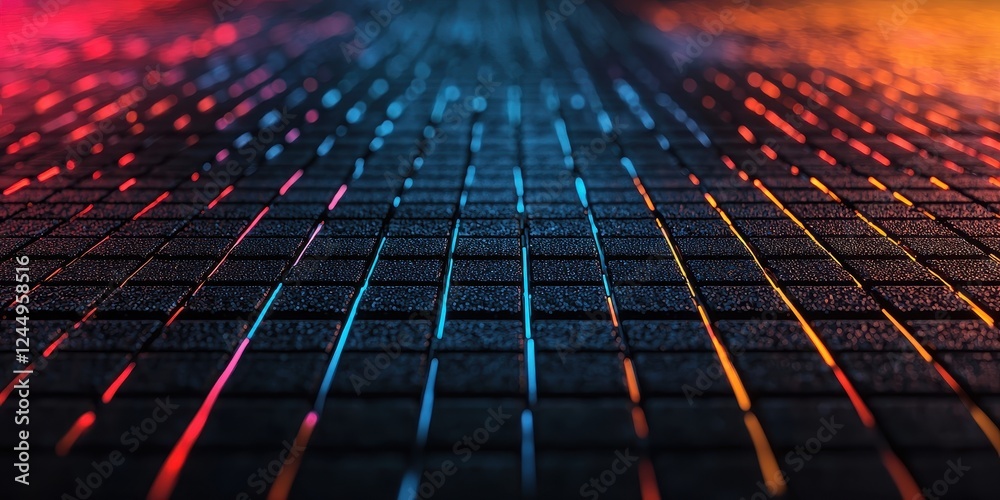 Obraz premium Colorful Abstract Pattern on Dark Surface at Night